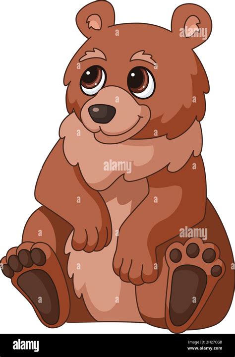 Cute Cartoon Grizzly Bear