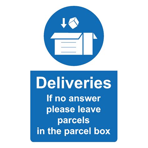 Kpcm Please Leave Deliveries In Parcel Box Sign