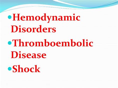 PPT Hemodynamic Disorders Thromboembolic Disease Shock PowerPoint