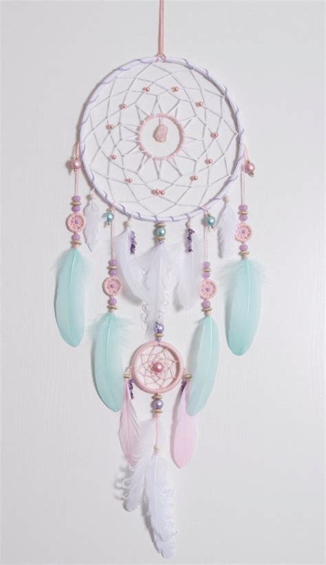 Large Pink Mint Dream Catcher Bohemian Dreamcatcher Boho Stale ...