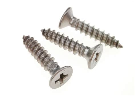 Aisi 316 Stainless Steel Self Tapping Screw Cross Recessed Flat Head