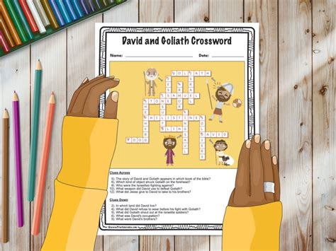 David And Goliath Word Search And Crossword Puzzle Activity Pack Etsy