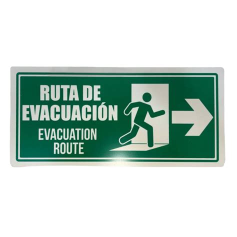 LETRERO DE SENALIZACION 30 X 15 CM STANDARD RUTA DE EVACUACION DERECHA