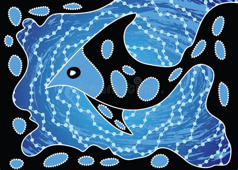 Aboriginal Art Fish Illustration Stock Vector Illustration Of