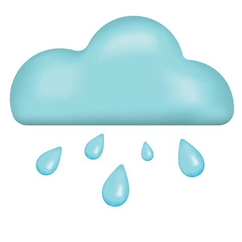 Cloud with rain emoji icon. Rainy cloudy day weather symbol. Vector ...