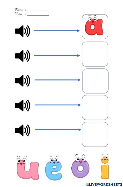 Mengenal Huruf Vokal Online Pdf Activity Live Worksheets
