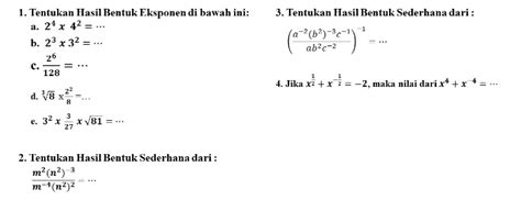 Solved Tentukan Hasil Bentuk Eksponen Di Bawah Ini Tentukan