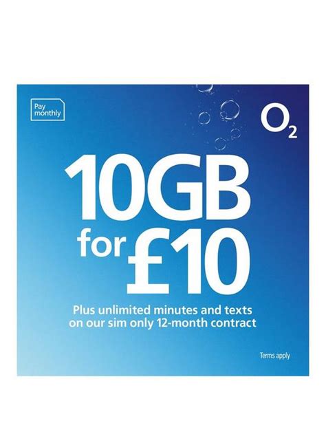 O2 10gb Data Unlimited Minutes And Texts 12 Month Sim Only Plan £10