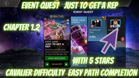 MCOC Event Quest Just To Get A Rep Cavalier Chapter 1 2 Easy Path