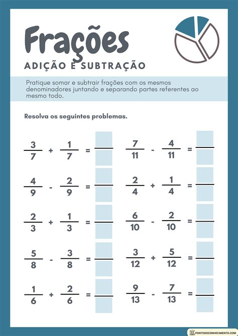 Atividades Sobre Adição E Subtração De Frações REVOEDUCA