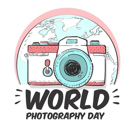 Journée Mondiale De La Photographie Avec Appareil Photo Et Terre