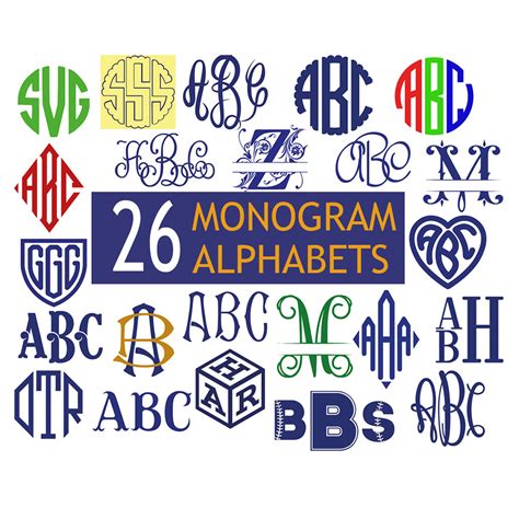 10 Monogram Alphabets Pack Monogram Svg Eps Dxf Monogram Font