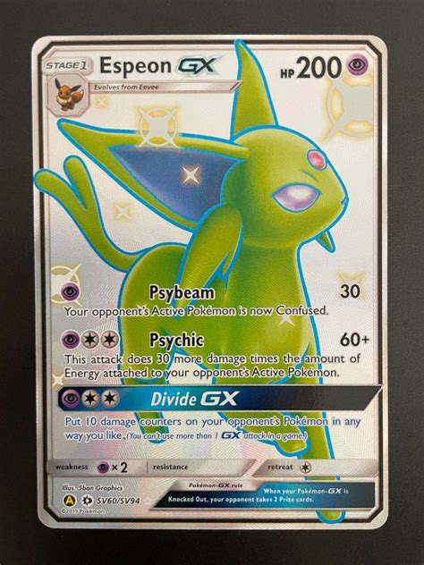 Pokemon Tcg Espeon Gx Sv Sv Shiny Ultra Rare Hidden Fates