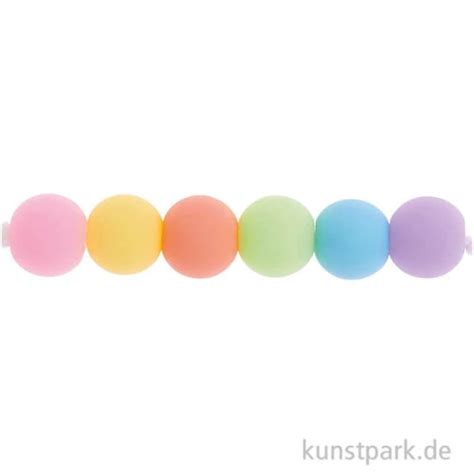 Kunststoffperlen Matt Rainbow Pastell Mix Mm St Ck