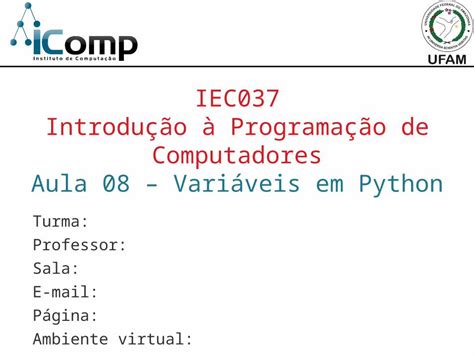 PPT IEC037 Introdução à Programação de Computadores Aula 08