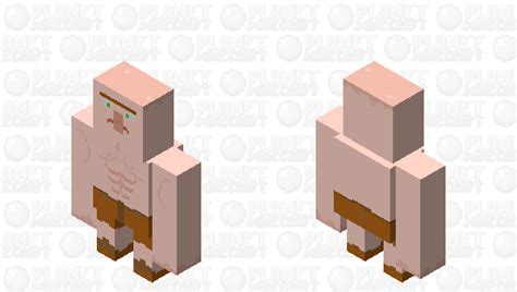 Strong Villager Shirtless Minecraft Mob Skin