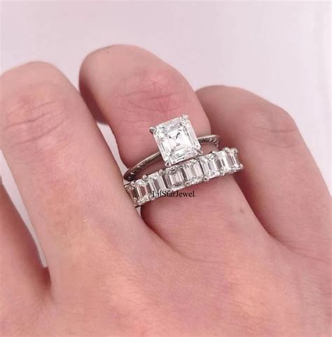 Shailene Woodley Engagement Ring 2 0ct Asscher Cut Moissanite Wedding Ring 14k Gold Engagement