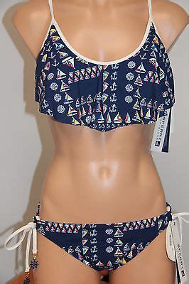 Nwt Sperry Top Sider Swimsuit Bikini Pc Set Sz L Nvy Multi Ebay