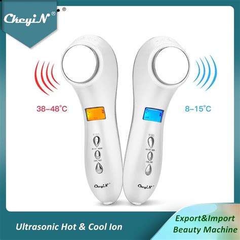 Ckeyin Hot Cold Hammer Facial Massager Ultrasonic Vibration Face Lifting Cleaning Skin