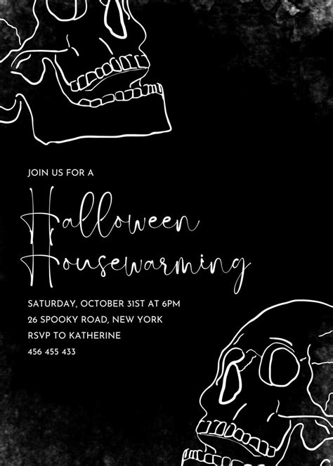 Editable Halloween Party Invitation Template Printable Etsy