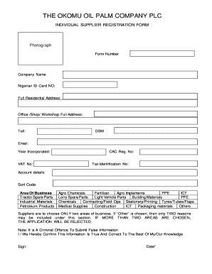 Fillable Online Contractor S Or Supplier S Registration Form The