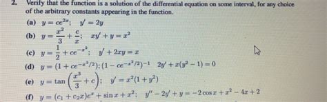 Solved Verify That The Function Is A Solution Of The Chegg