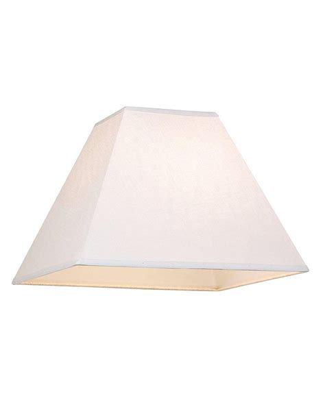 Springcrest White Linen Large Square Lamp Shade 7 Top X 17 Bottom X 13 Slant X 12 High