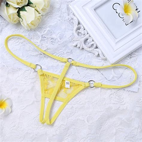 MSemis Femme Slip Sexy En Dentelle G String Tanga Lingerie Invisible String Ficelle Culotte