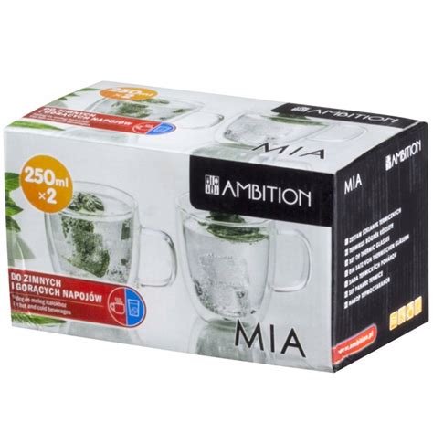 KUBEK SZKLANKA Termiczna 250ml 2szt MIA Ambition 2 5904134968548