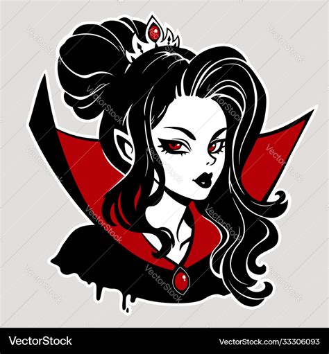 Cute Vampire Woman In Classic Vampire Cloak Vector Image