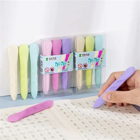 3pcs/Box 2B Eraser Correcting Pose Holes Eraser Kawaii Stationery ...