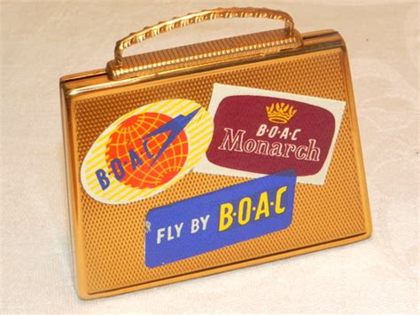 Antiques Atlas Vintage Fly BOAC Mascot Suitcase Powder Compact