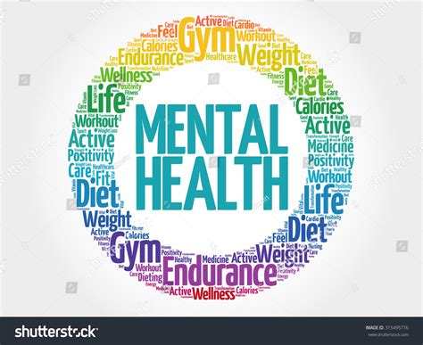 mental health circle stamp word cloud stock vector  shutterstock