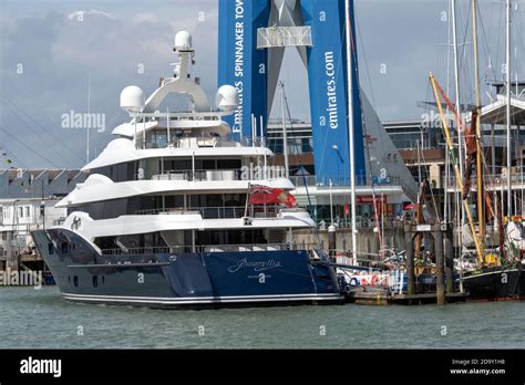 The Super Yacht Amaryllis Moored In Portsmouth Harbour Portsmouth