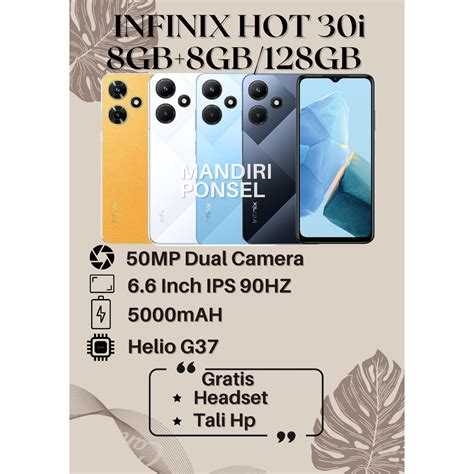 Jual Infinix Hot I Ram Gb Extend Gb Gratis Headset Dan Tali Hp Shopee Indonesia