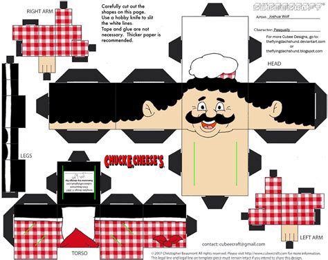 Chuck E Cheese Paper Toy Free Printable Papercraft Templates Images