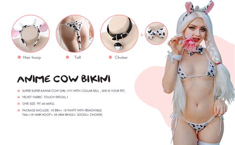 Yomorio Womens Sexy Anime Cow Bikini Lingerie Lolita Japanese Cosplay