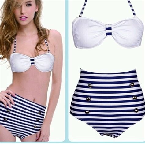 Jackets Coats Striped High Waist Bikini Poshmark