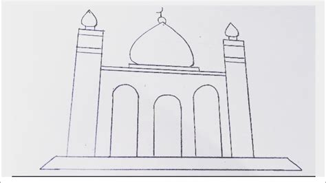 Draw How To Draw A Mosque Easy Draw A Mosque With Pencil Draw