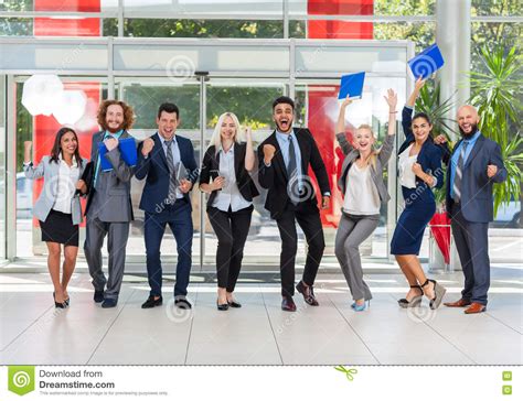 Business People Group Successful Excited Team In Modern Office