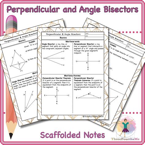 Perpendicular And Angle Bisectors Scaffolded Notes By Teach Simple