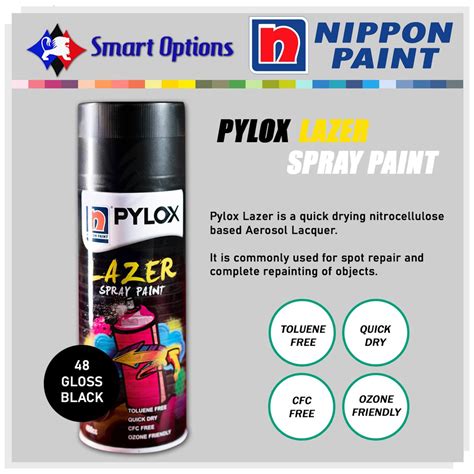 Pylox Laser Spray Paint Cc Gloss Black Shopee Philippines