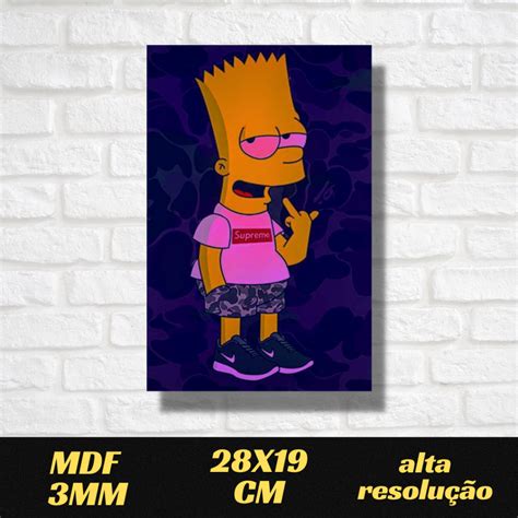 Placa Decorativo Quadro Bart Simpson Shopee Brasil