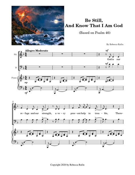 Be Still And Know That I Am God Sheet Music For Piano Vocals Church