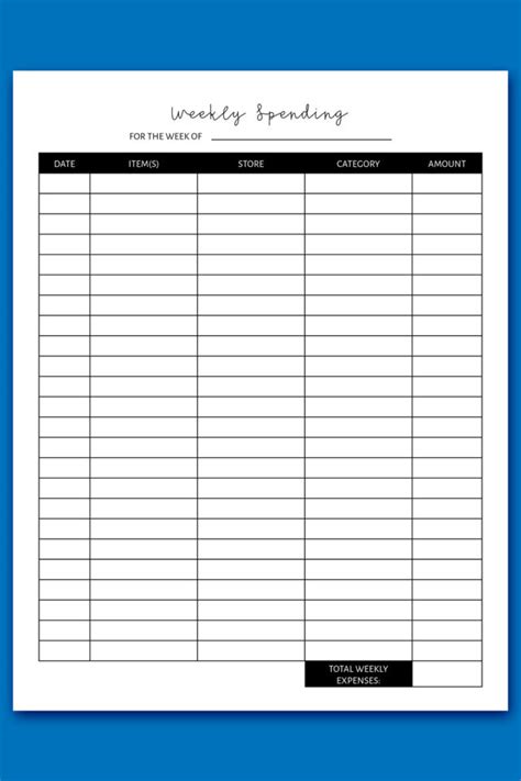 Weekly Expense Tracker Printable Example Mom Envy