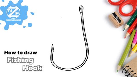 How To Draw Fishing Hook Youtube