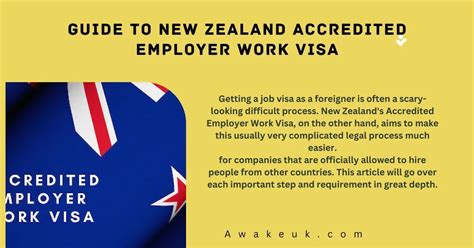 Guide To New Zealand Accredited Employer Work Visa Awake UK