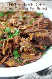 Three Envelope Slow Cooker Pot Roast Let S Dish Recipes