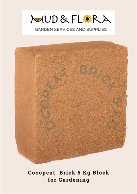 Cocopeat Brick 5 Kg Block For Gardening MUD AND FLORA