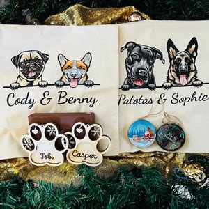 Dog Paw Christmas Ornaments, Custom Name Ornament, Christmas Gift ...